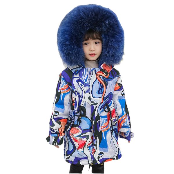 

kids fur coat jacket fashion graffiti thick faux fur overcoat for 3-16years child boys girls winter fur jacket clothes outerwear, Blue;gray
