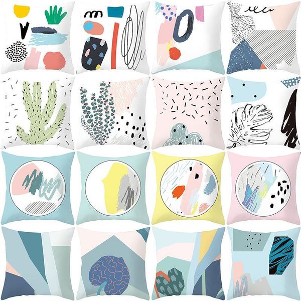

geometric printing cushion cover creative polyester decorative pillowcase home accessories sofa pillow case almohada cushion/decorative