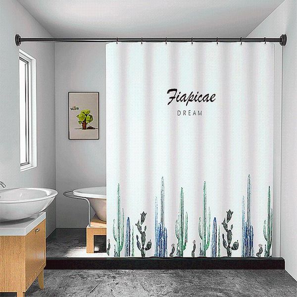 

shower curtains waterproof curtain natural plant polyester bathroom with hooks mildew bathtub partition home decor