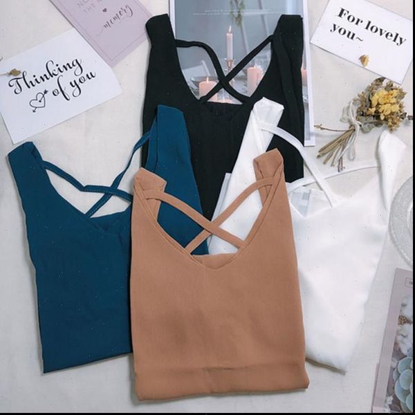 

korean chiffon halter women tank sleeveless plus size v neck white xxl
