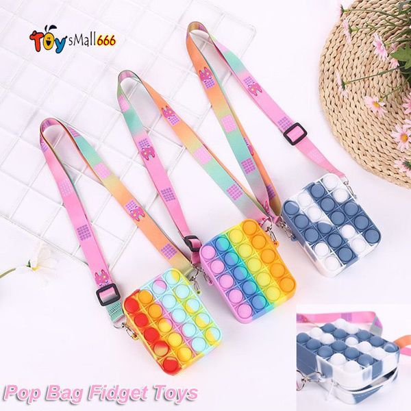 

cute bag fidget girls toys push bubbles squeeze silicone key coin purse stress relief game backpack for christmas birthday gifts