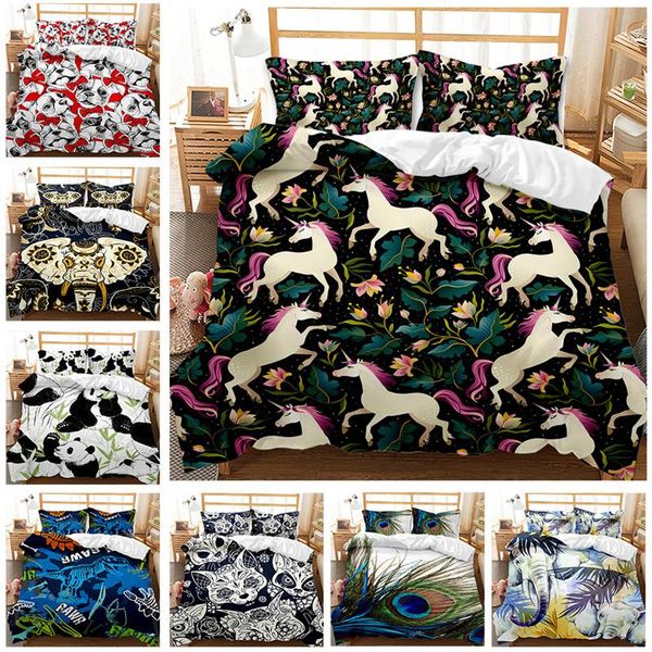 

bedding sets animal series three-piece duvet cover 3d digital two-piece or