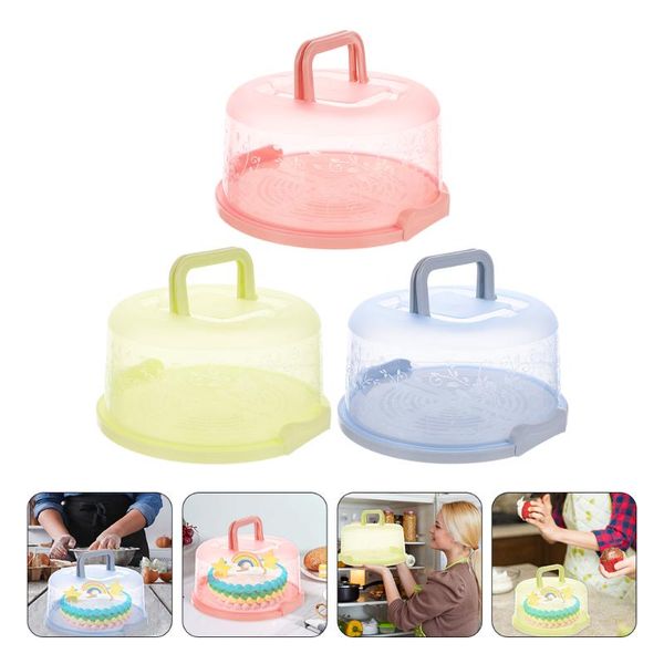 

gift wrap 3pcs cake boxes portable carrier food containers (random color)