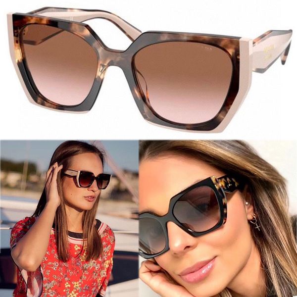 Designer MONOCHROME PR 15WS Damen-Luxus-Sonnenbrille für Damen, ganz in Schwarz und zweifarbigem Rahmen, rosa-braun, Mode-Shopping-Brille, lässiger Party-Stil, mit Box