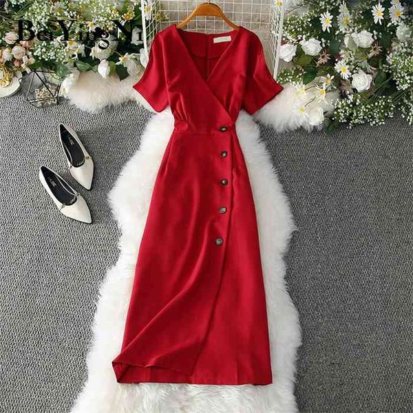 

beiyingni office ladies dress elegant buttons casual slim slim vintage romance party women dress red pink yellow vestidos mujer, Black;gray