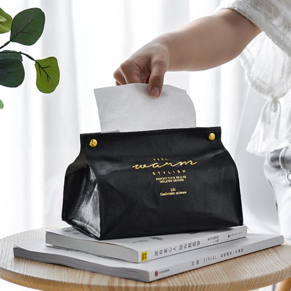 

tissue boxes & napkins nordic style box pu leather desknapkin pumping paper holder marble pattern home kitchen storage container