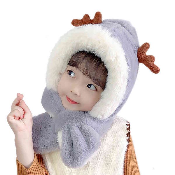 2021 gorros bufanda con orejas RTS Babbo Natale alce elegante cappello e sciarpa traspirante in uno per bambini bambini ragazza e ragazzo