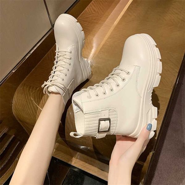 

punk gothic combat ankle boots women sock platform boots fur autumn black beige boots fashion designer shoes female 211103