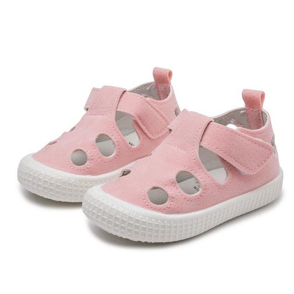 

athletic & outdoor children's sandals baby boys shoes girls soft bottom kids hollow breathable leather casual sneakers, Black