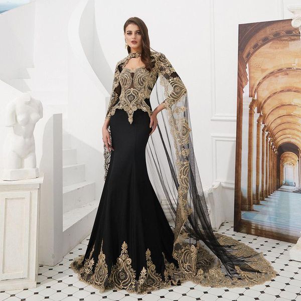 

party dresses beauty emily stain luxury beads black evening 2021 o neck long prom plus size gowns muslim, White;black