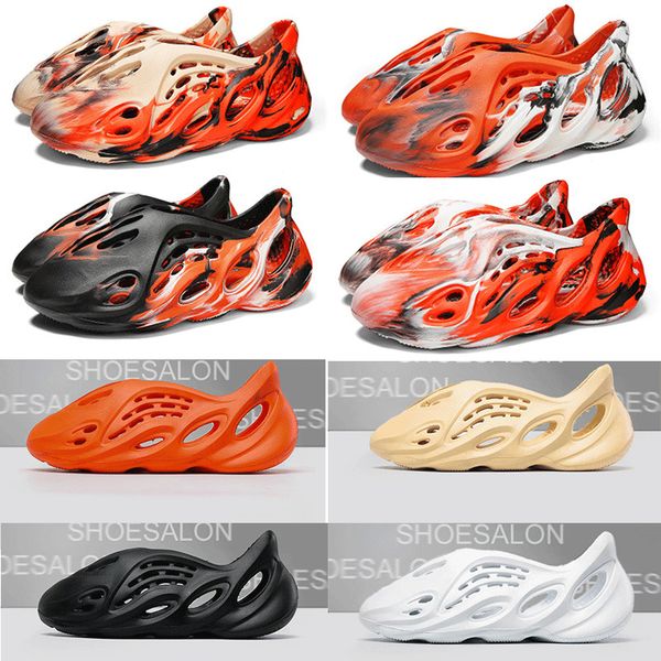 

kanye 2021 classic kanyemens womens foam runner sandals men women leather soft designer shoes fashion flat rubber slippers dro j1tu# ysj, Black