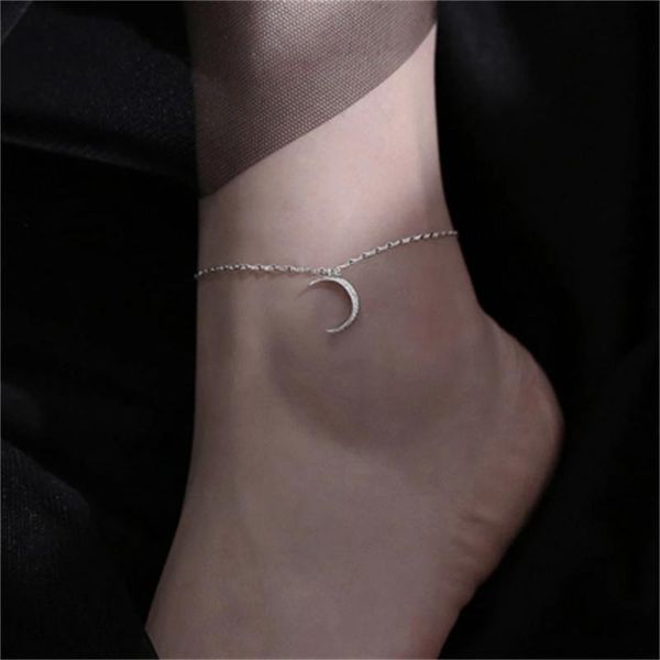 

link, chain arrival moon inlaid rhinestone anklet women unique design fashion simple ins elegant bracelets wholesale, Black