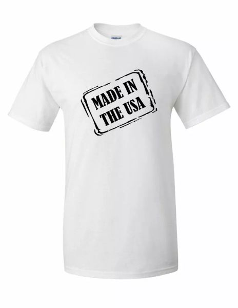 

made in usa tee united states america funny national black stamp white t-shirt, White;black