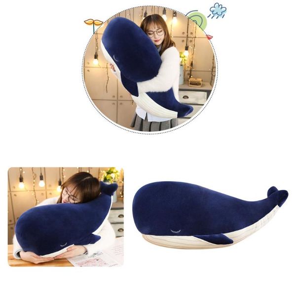 

pillow whale doll plush stuffed soft cartoon blue toy ornament drop #19730