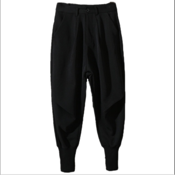 

men's pants pure color of style men spring and summer is contracted casual sports loose fashionable bundle foot, Black