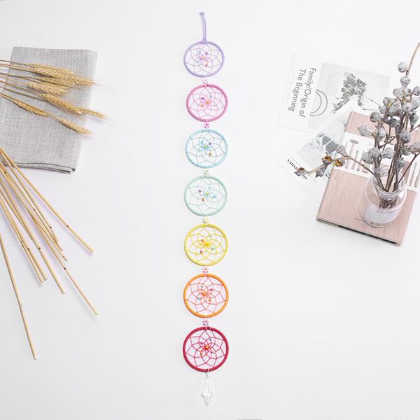 

creative dreamcatcher 7 rings colorful dream catcher home wall hanging decor car pendant ornament for bedroom birthday gift decorative objec