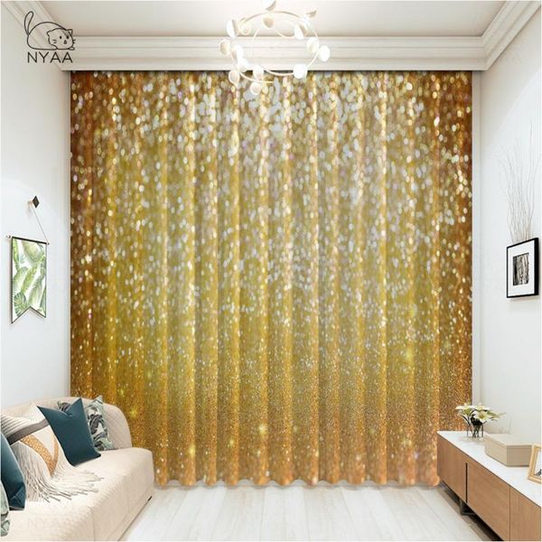 

golden glitter lights kitchen curtains el cafe outdoor patio modern house decoration curtain one piece micro shading & drapes