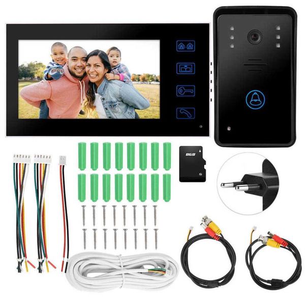 

doorbells 7 in touch color video camera night vision waterproof intercom doorbell 8g memory card