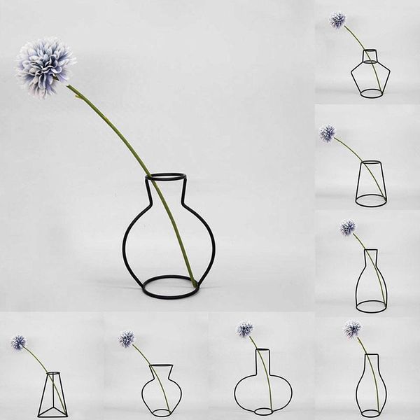

planters & pots retro iron line table flowers vases metal plant holder flower arrangement living room nordic styles home decoration 8 shapes