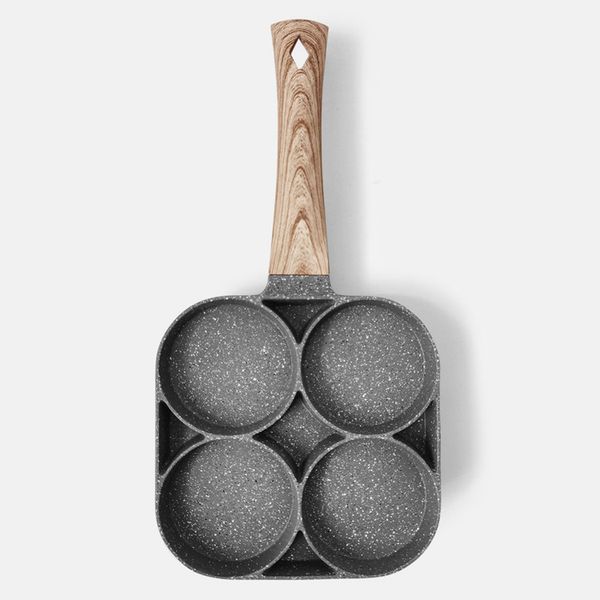 

medical stone small frying pan four-hole omelette breakfast burger and egg non-stick