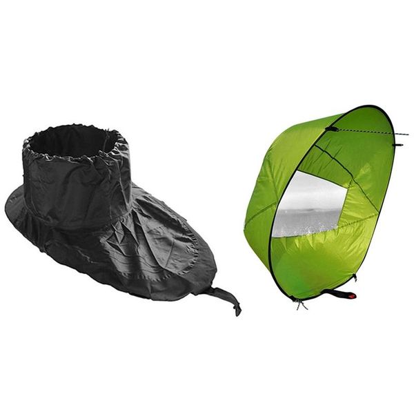 

inch foldable kayak downwind paddle wind sail kit & waterproof canoe spray skirt rafts/inflatable boats