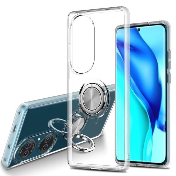 

cell phone pouches magnetic car with ring case for huawei p50 p40 pro back cover clear holder shockproof stand cases