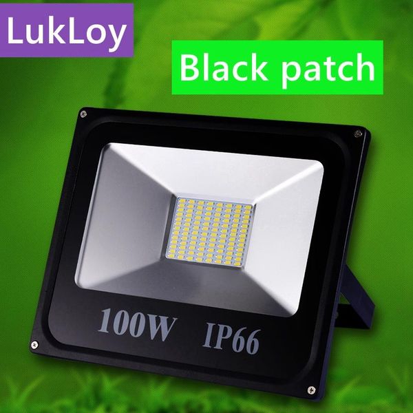 

lukloy black led ip66 spotlight outdoor waterproof flood light for public square/gymnasium/advertising board/garden lighting floodlights