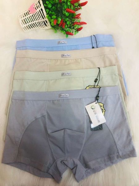 

2564 longzhishuang all cotton mesh medium men's boxer pants, Black;white