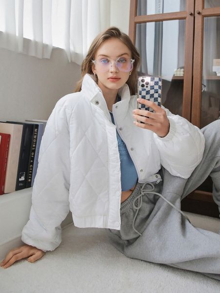 

coldbreak funnel neck quilted coat e0qb#, Black