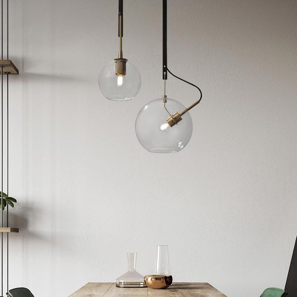 

pendant lamps postmodern minimalist all-copper light luxury chandelier restaurant bar model room creative bedroom bedside