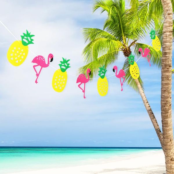 

party decoration 3m tropical flamingo banner aloha hawaiian decor pineapple bunting garland luau summer birthday