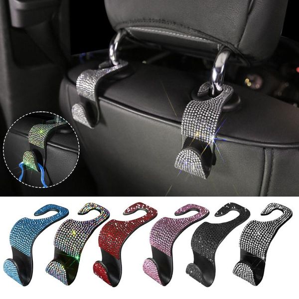 

hook hanger 2pcs storage seat back accessories multifunction portable practical grocery space saving rhinestone car headrest