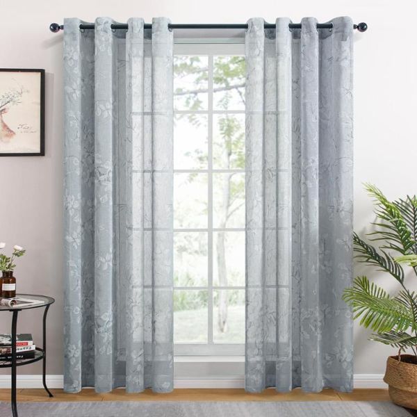 

inel sheer curtains for living room bedroom kitchen tulle white windows voile drapes home decoration lily beige curtain &