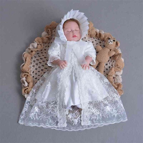 

208 - court style lace dress wash princess baby wedding dress three piece suit hat, Red;yellow