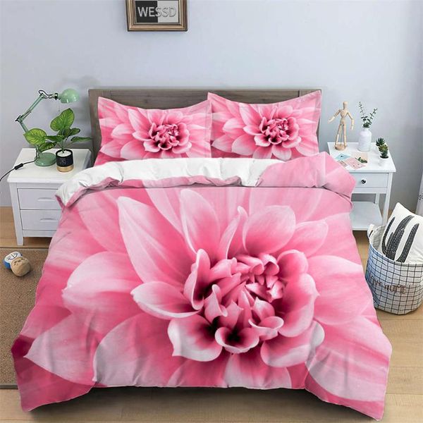 

bedding sets 3d flower duvet cover set for girl woman  king single double bed rose floral quilt pillowcase home bedspreads