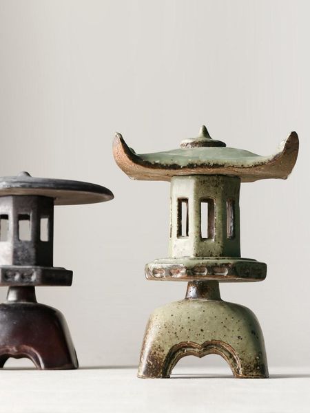 

candle holders stoare incense burner imitation pavilion building candlestick vintage essential oil lamp furnace