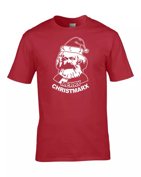 

merry christmarx- communist christmas- men's t-shirt, White;black