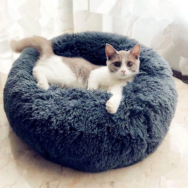 

cat beds & furniture soft dog bed washable long plush kennel house mats sofa for chihuahua basket warm pet 40-100cm drop
