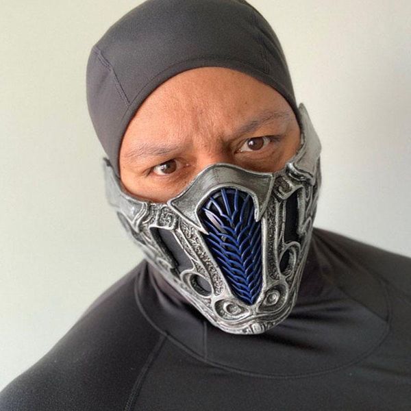 Altri articoli per feste per eventi 2021 Mortal Kombat Sub-Zero Scorpion Maschere Cosplay PVC Mezza faccia Halloween Gioco di ruolo Puntelli in costume