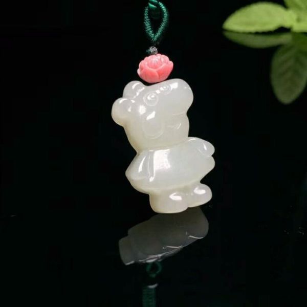 

hetian jade white pig peculiar pendant, quality, oilyh12# lockets, Silver