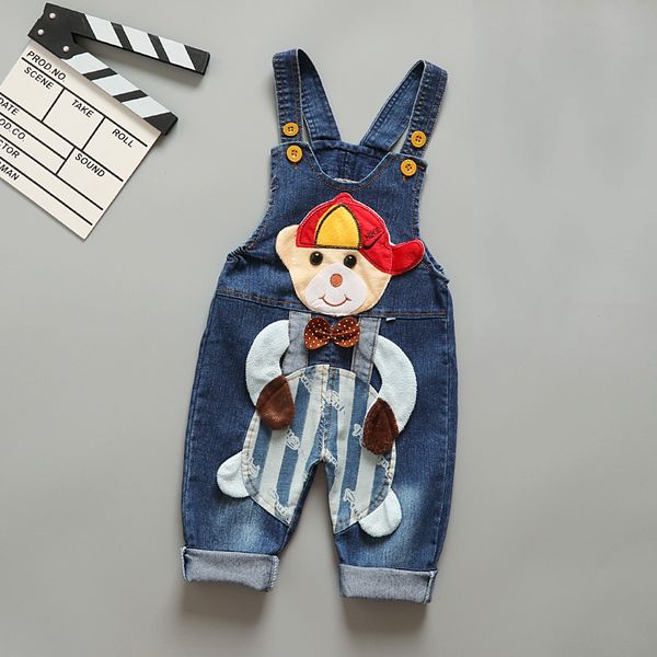 

baby infant boys loose denim dungarees long pants child girls trousers boys jeans overalls kids boy girl jumpsuit 1-3y, Blue