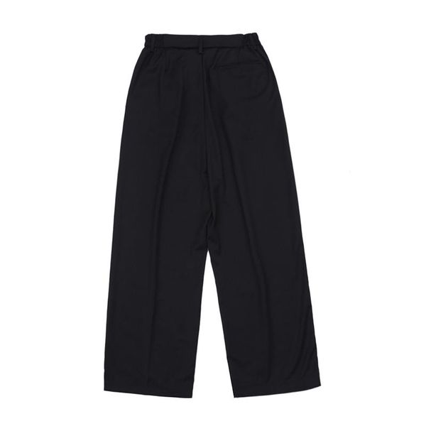 

men's women's same paragraph fashion casual material soft drape pants, Black