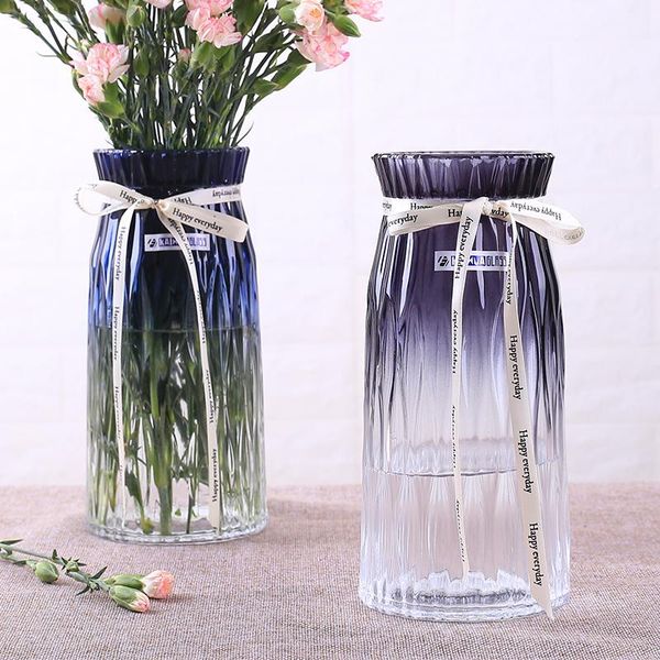 

vases glass vase simple creative ornaments living room europe gradient flower arrangement dry container terrarium