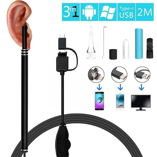 

cameras 5.5mm high-definition visual otoscope ear picking artifact pick luminous pography l8i1