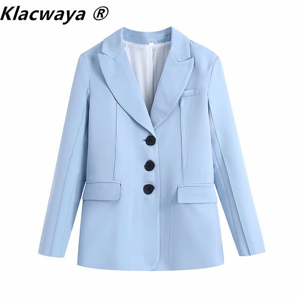 Mulheres moda único breasted blazer casaco vintage manga longa flap bolsos feminino outerwear chique vestes 210521