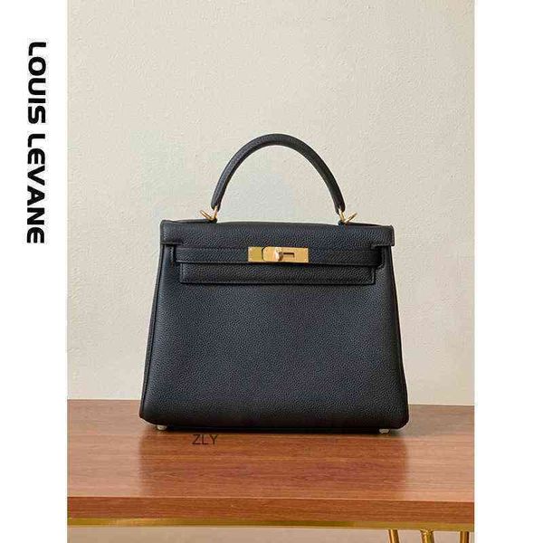 

2021 new h-home bag with litchi grain head layer of cow leather zly bags