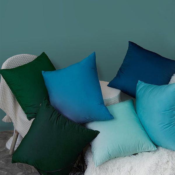 

pillow nordic simplicity solid color blue cushion square sleeping pillows hugs for home decor chair bed neck 40*40cm