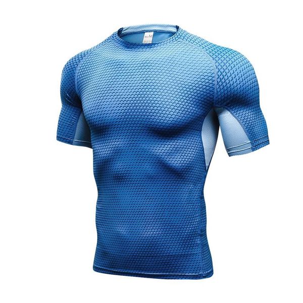 

men's t-shirts running t-shirt short-sleeved summer quick-drying fitness sports blue training shirt high-quality, White;black