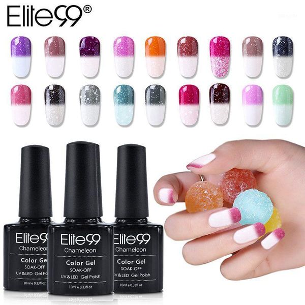 

elite99 10ml snowy thermal chameleon gel temperature change color polish diy nail art mood changing uv varnish1, Red;pink