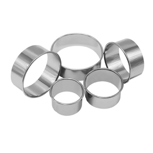

baking moulds stainless steel round circle shaped cookie cutter biscuit molds silver cake mold home & kitchen accessories